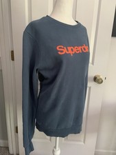SUPERDRY Machined Goods Womens sz M Sweatshirt Blue Sweater