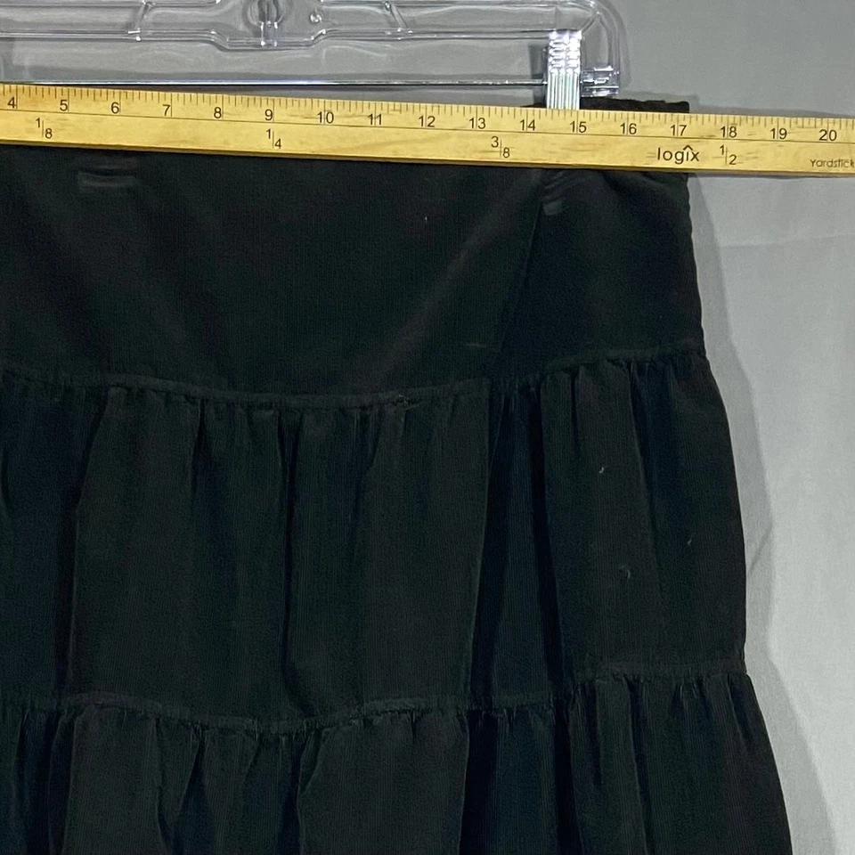 New York Company Black Corduroy Tiered Midi Skirt Size 12 Whimsygoth - Image 3 of 4