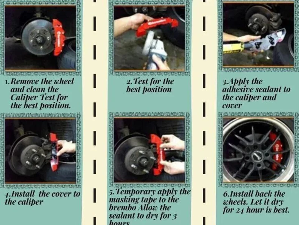 4x Brake Caliper Covers for TRD Lexus LX, GX, ES, HS, RC, Toyota Crown - Image 4 of 4