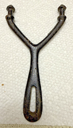 CAST IRON TOY SLINGSHOT 6" X 3- 1/4" EXTRA RARE AS SHOWN