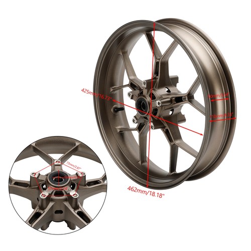FRONT WHEEL RIM GUNMETAL FOR HONDA CBR650R / ABS / CB650R / ABS / 2019-2023 - Picture 2 of 6