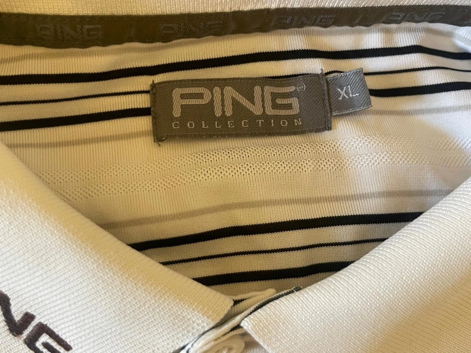 Ping Collection Men's White Stripe T- Shirt Size XL. - Image 2 of 4