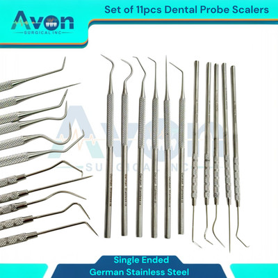 Lot of 11pc - Multi-Purpose Precision Micro Probes Scaler Picks, Single-Ended