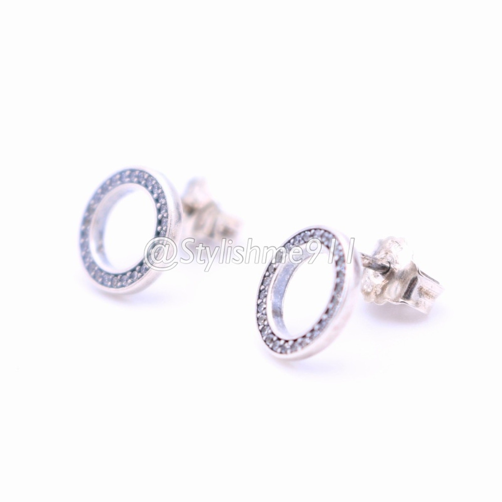 Authentic Pandora Sparkling Circle Stud Earrings - image 2