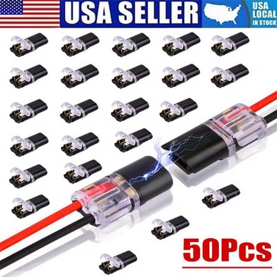 50X 2 Pin Waterproof Electrical Connector Car Automotive Wire Plug Terminal