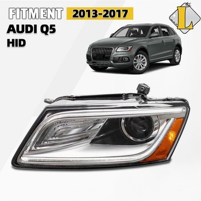 13-17 Audi Q5 SQ5 HID/Xenon LED DRL Projector Headlight Chrome W/O AFS Driver
