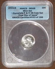 2011 D Roosevelt Dime ANACS Grade MS68 nice white coin FDOI 10c