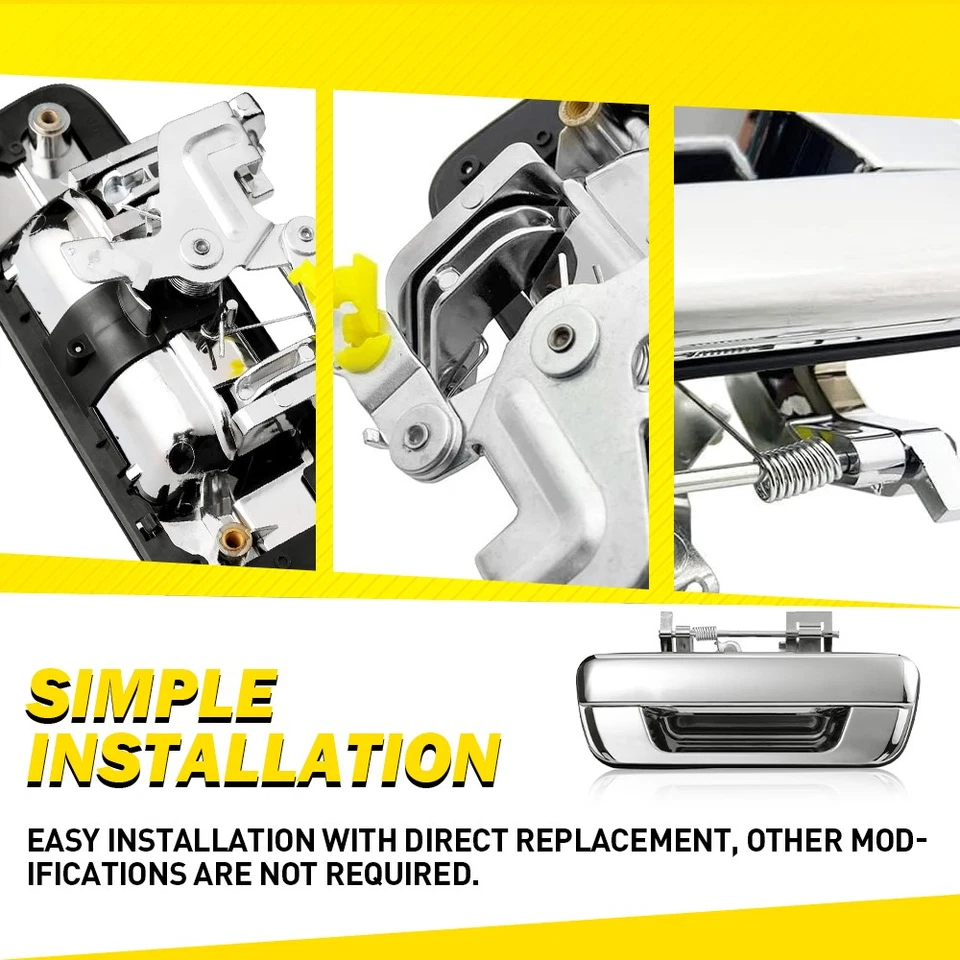 Tailgate Handle Chrome w/o Keyhole for 04-12 Chevrolet Colorado GMC Canyon 1-10x - Imagem 3 de 4