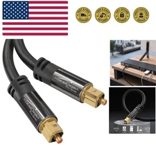 TOSLINK – Optical Audio Cable – 10ft – Designed in  – Fiber Optic Cable for S...