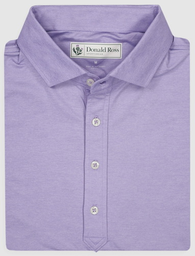NEW Donald Ross MEDIUM Elmira Solid Golf Polo Shirt Lavender Purple