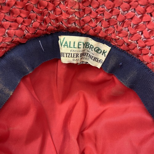 Hutzler Brothers Co. Baltimore Vintage Hat Women’s Red w/ Black Ribbon size 21.5 - Picture 5 of 6