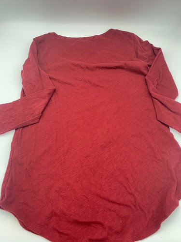 Lucky Brand Size XS Xtra Small Tapestry Print Henley Burgundy Hobo Blouse Scoop - Picture 8 of 12