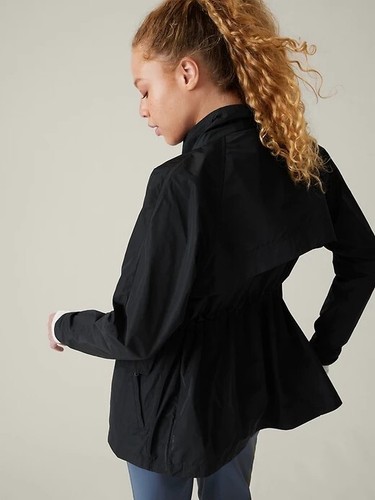 Athleta SP S PETITE Westerly Jacket Black Raincoat Rain Jacket Coat Zipper NWT - Picture 5 of 5