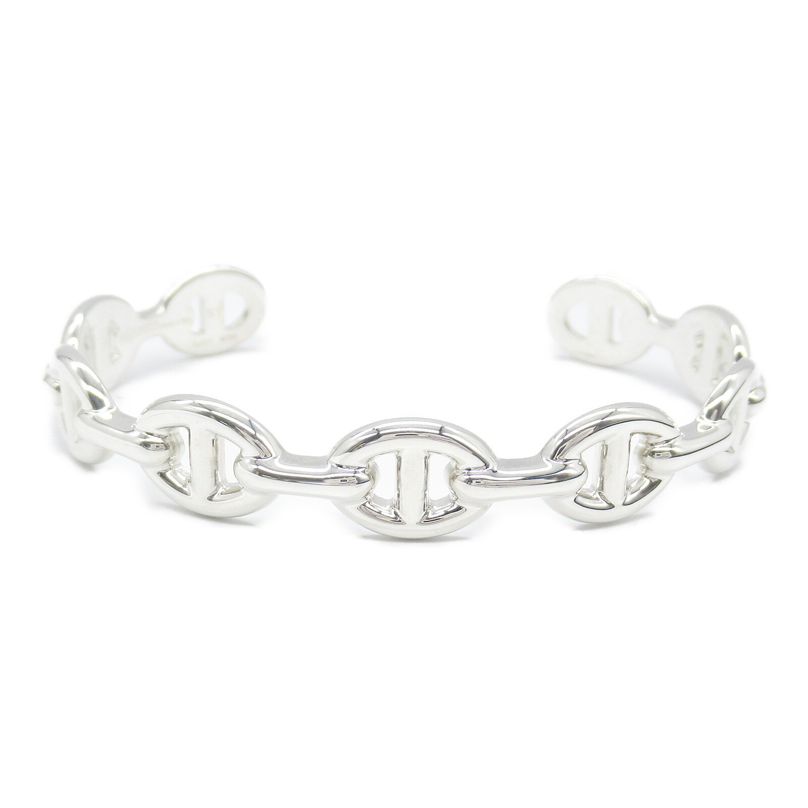 HERMES Chaine dAncre Enchainee Bangle Bracelet in 925 Silver for Women Pre-Owned
