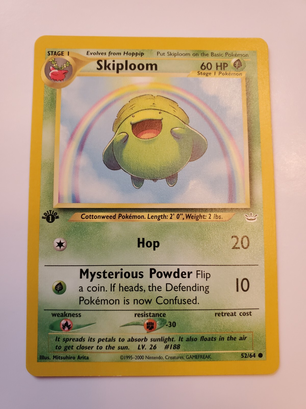 SKIPLOOM 52/64 Neo Revelation 1st Edition Pokemon 2000 Non Holo - NMT - Free S/H