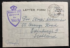 1944 Polish Forces Army In England Feldpost Letter Cover To Edinburgh Scotland B