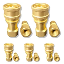 5 Sets Carpet Cleaning Brass 1/4" Quick Disconnect for Wand Hoses USA Shipping