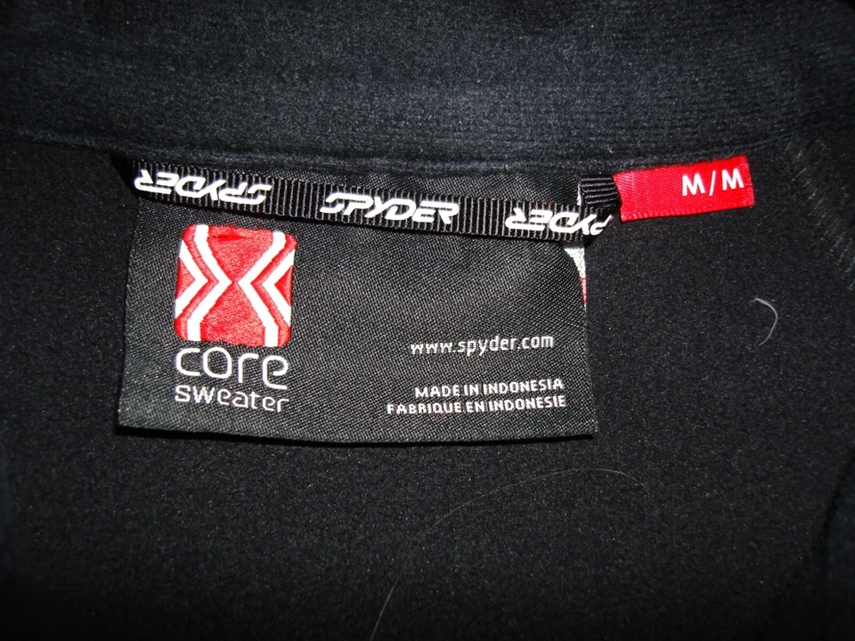 Spyder Solid Black 1/4 Zip Thermal Waffle Knit L/S Pullover Sweater Sz. M - Image 3 of 4