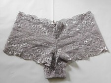Vintage Gray Size L large Panties Floral Lace Roses