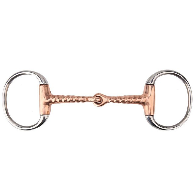 Horse DRing Copper Corkscrew Mouth ull Cheek Gag Eggbutt Bit for Horse