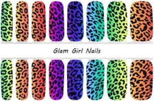 Lisa Frank Rainbow Leopard Nail Polish Strips / Nail Wraps / Nail Stickers