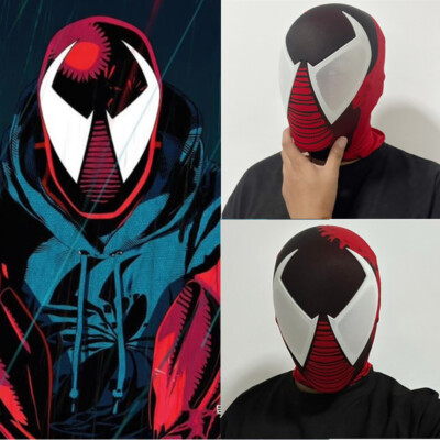 Upgraded Scarlet Spiderman Across The Spider-Verse Helmet Cosplay