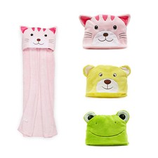 smileBaby Baby Poncho superweiche Babydecke mit Kapuze 100x75cm Einschlag-Decke