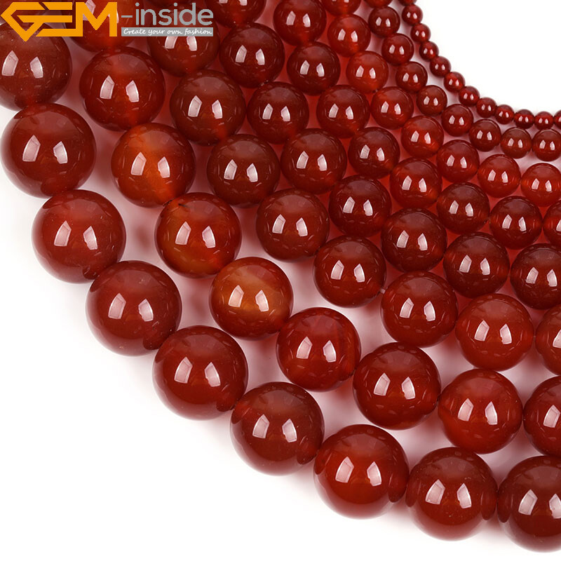 Natural Stone Red Agate Gemstone Beads For Jewelry Making 15