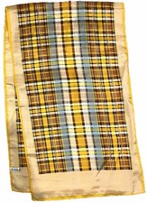 Vintage Print Scarf Yellow Plaid