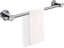 Vacuum Suction Cup Towel Bar Towel Rack Wall Mounted Premium Chrome NEW