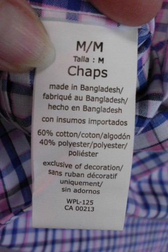 Chaps Men Shirt Size M NWT Multi Cotton Blend Short Sleeve Button Collar & Front - Picture 10 of 12