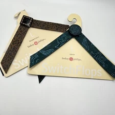 Lindsay Phillips 2 Pairs Switch Flops Interchangeable Straps Size L 9/10/11 New