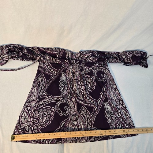 Vintage I.N.C Y2K Whimsigoth Girly Boho Purple/White Babydoll Mini Dress Size M. - Picture 19 of 20