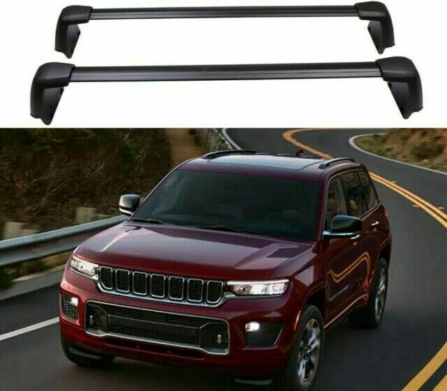Fits for Jeep Grand Cherokee 2022-2025 Black Aluminum Cross Bar Cargo Rack Rails