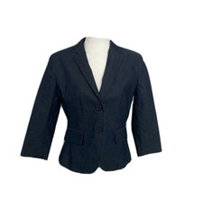 New York  Co Womens Blazer Size 6 Stretch Black Button Up Career