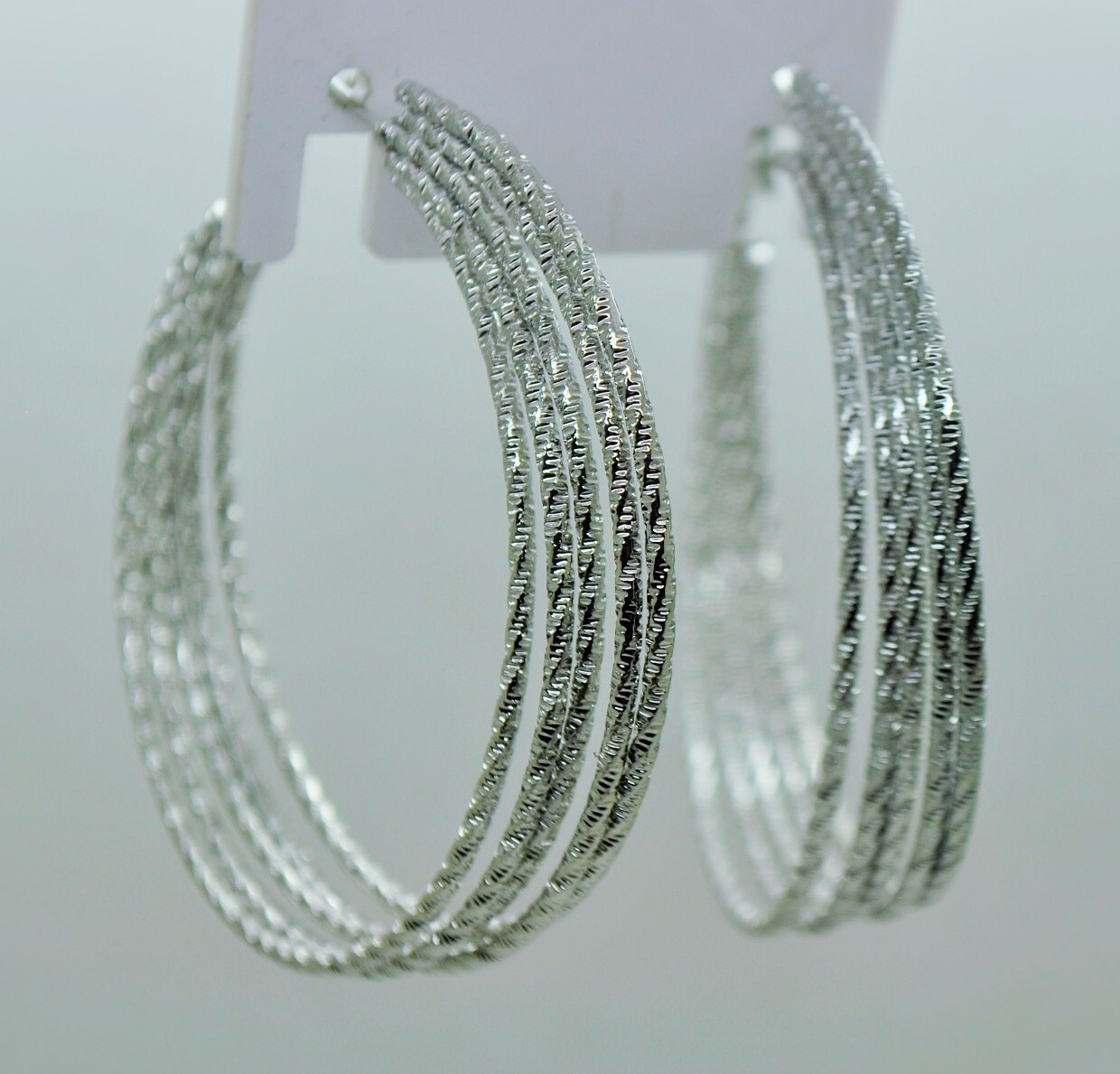 Wholesale Jewelry Lot 6 Pairs silver color 2.25 inch Hoop fashion earrings eBay