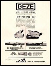 1966 GEZE Top Star & Step Star German Safety Snow Ski Bindings Vintage Print Ad