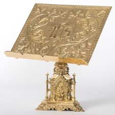 Soporte de misal de iglesia de latón ornamentado - Soporte para libro de la Biblia del Evangelio #197-80