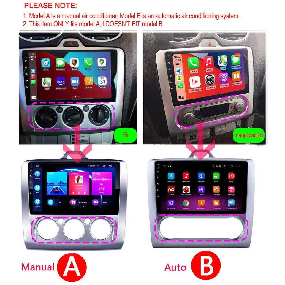 Autoradio 9” Android 13 per Ford Focus Mk2 2004-2011 CarPlay Navi 2GB-32GB - Immagine 3 di 4