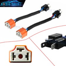 2x H4 9003 Ceramic Wire Wiring Harness Sockets Adpters For Headlights Fog Lamps