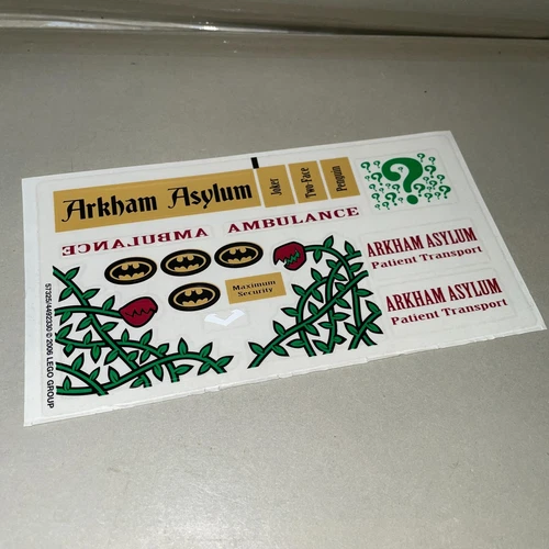 New Lego Batman I  Original Unused Sticker Sheet from Arkham Asylum Set 7785