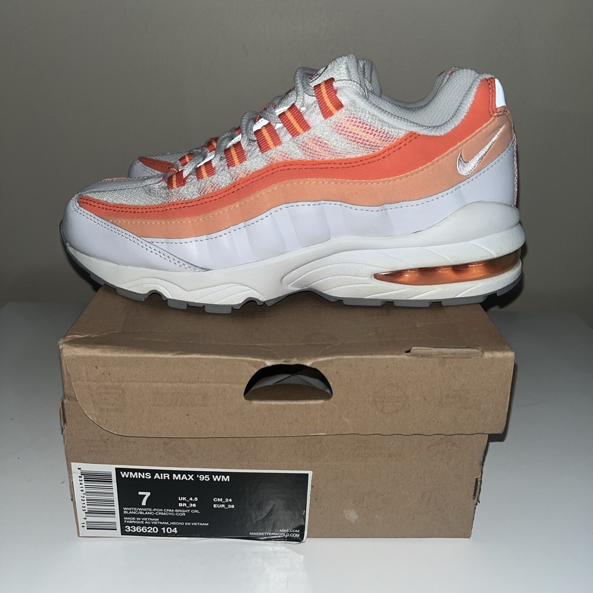 air max 95 orange and white