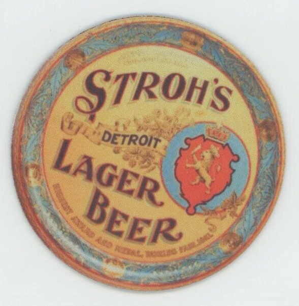 Stroh s Lager Beer COASTER Cerveza Bier Detroit Michigan