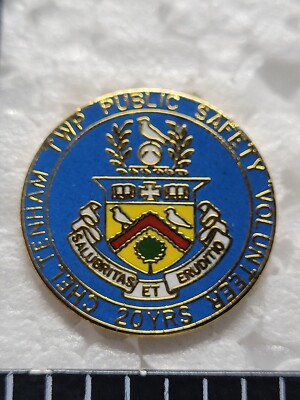 CHEL TENHAM TWP PUBLIC SAFETY VOLUNTEER HAT LAPEL PIN PIN BACK USED ...