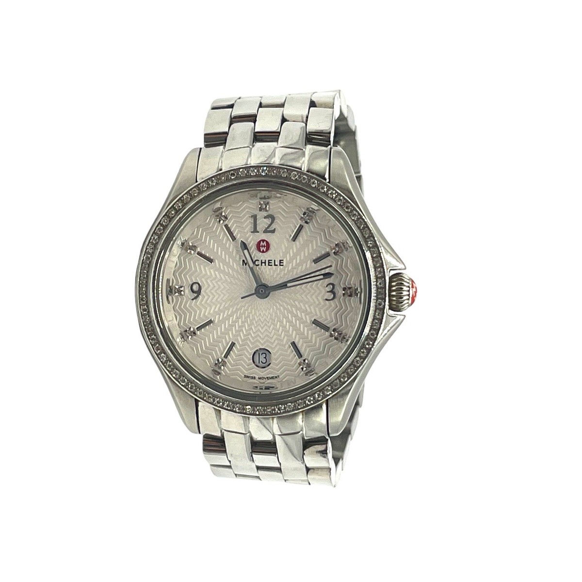 Michele Belmore Diamond watch with 18mm 5-link stainless 
