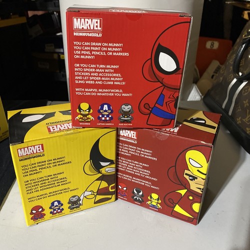 Kidrobot Marvel Mini Munny 4” Vinyl Figures DIY Spider-Man Wolverine Ironman NIB - Picture 2 of 8
