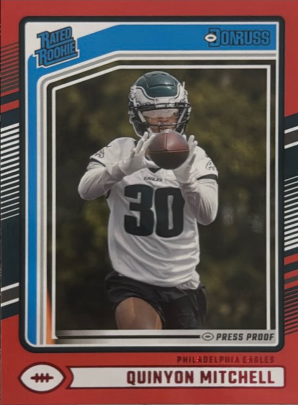 2024 Panini Donruss - Rated Rookie Quinyon Mitchell #361 Press Proof Red (RC)