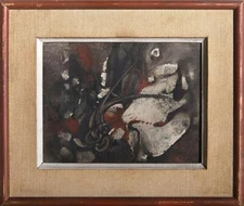 Jacques Zimmermann, Abstraction in Black and Red, Oil on Canvas, signed and date