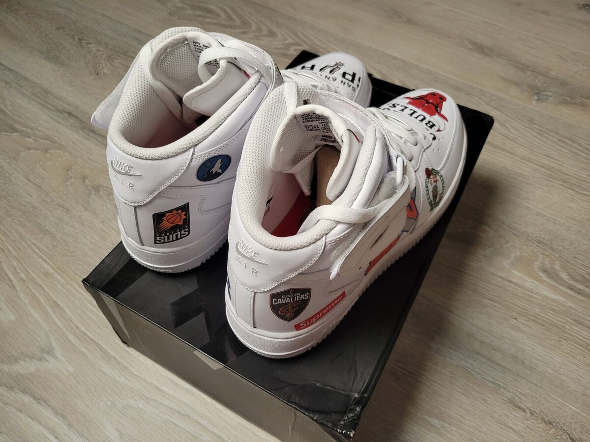 2018 Nike Air Force 1 Mid '07 Supreme NBA White SS18 AQ8017 2018 Nike Air Force 1 Mid '07 Supreme NBA White SS18 AQ8017