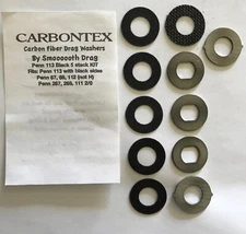 PENN 113 Black Side Plates Non H  5 STACK CARBONTEX / STAINLESS STEEL WASHERS